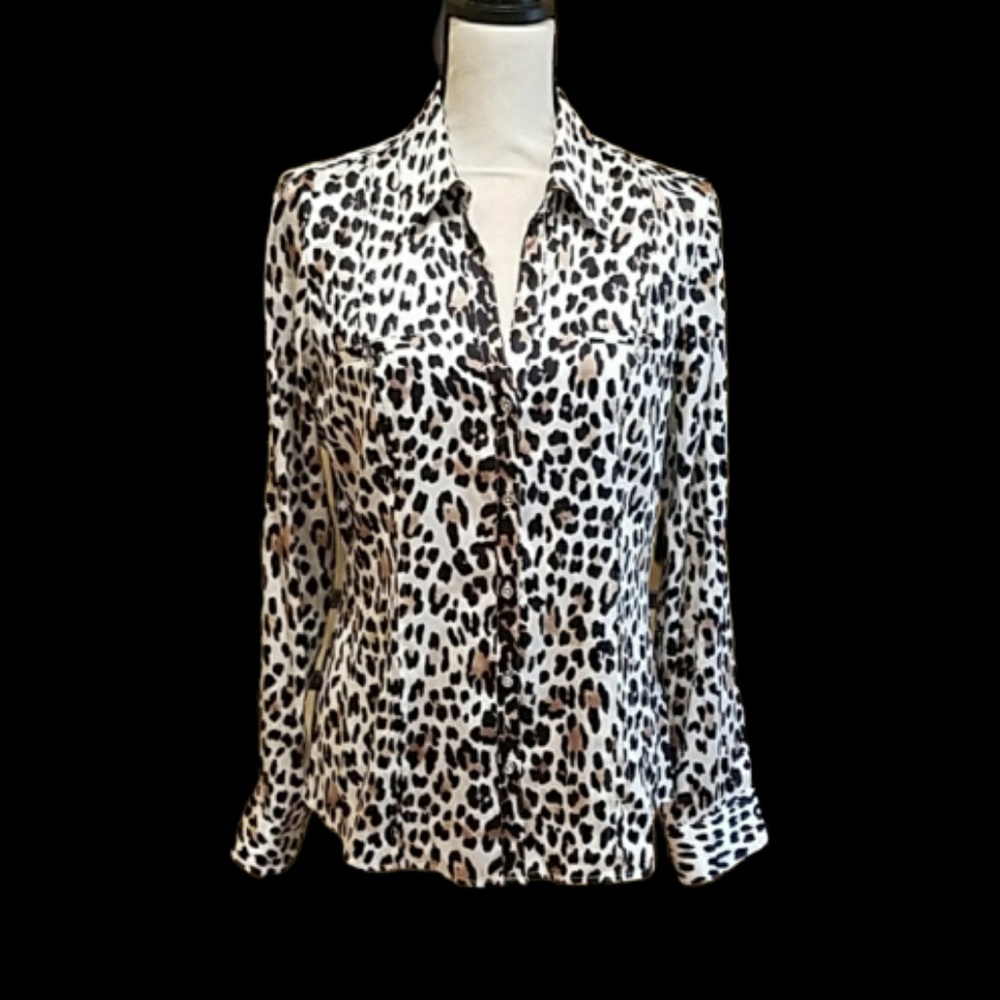 White house Black market leopard blouse